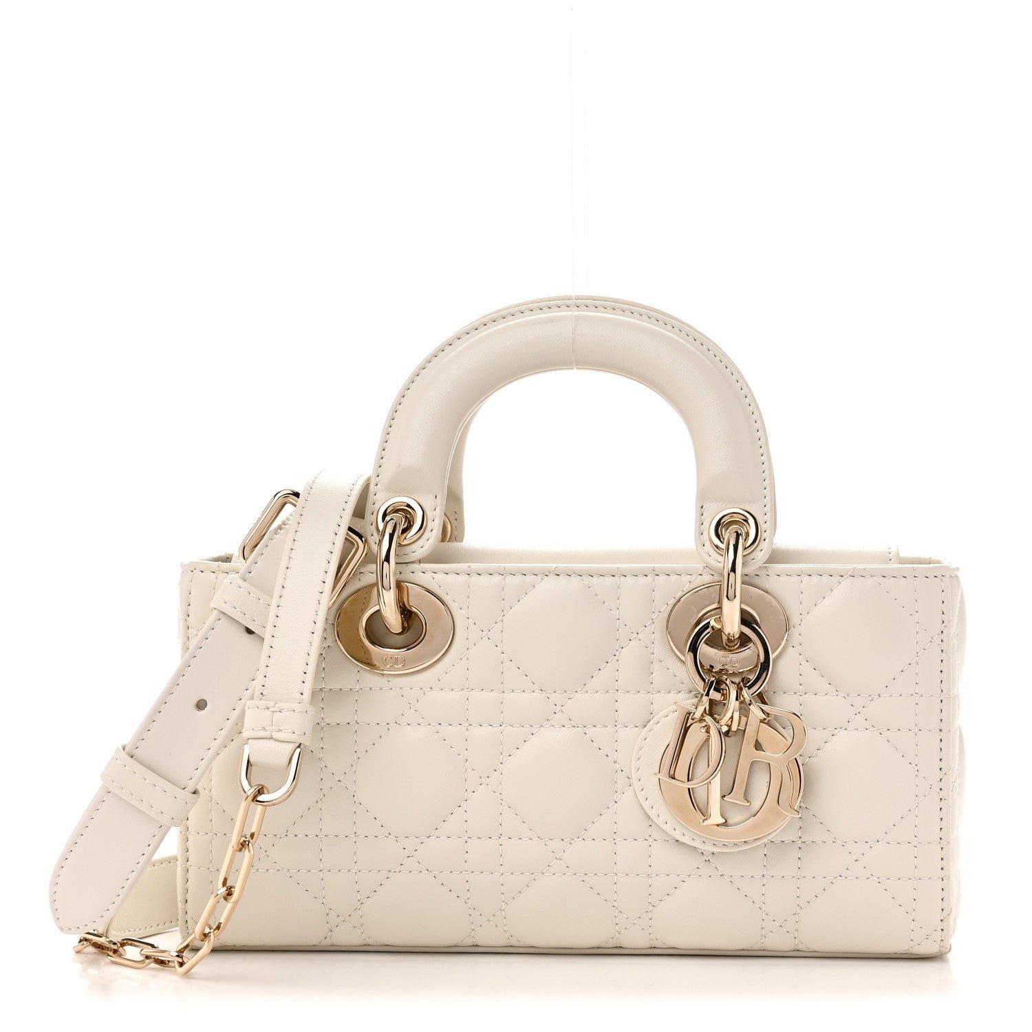 Christian Dior Lambskin Cannage Small Lady D-Joy Latte