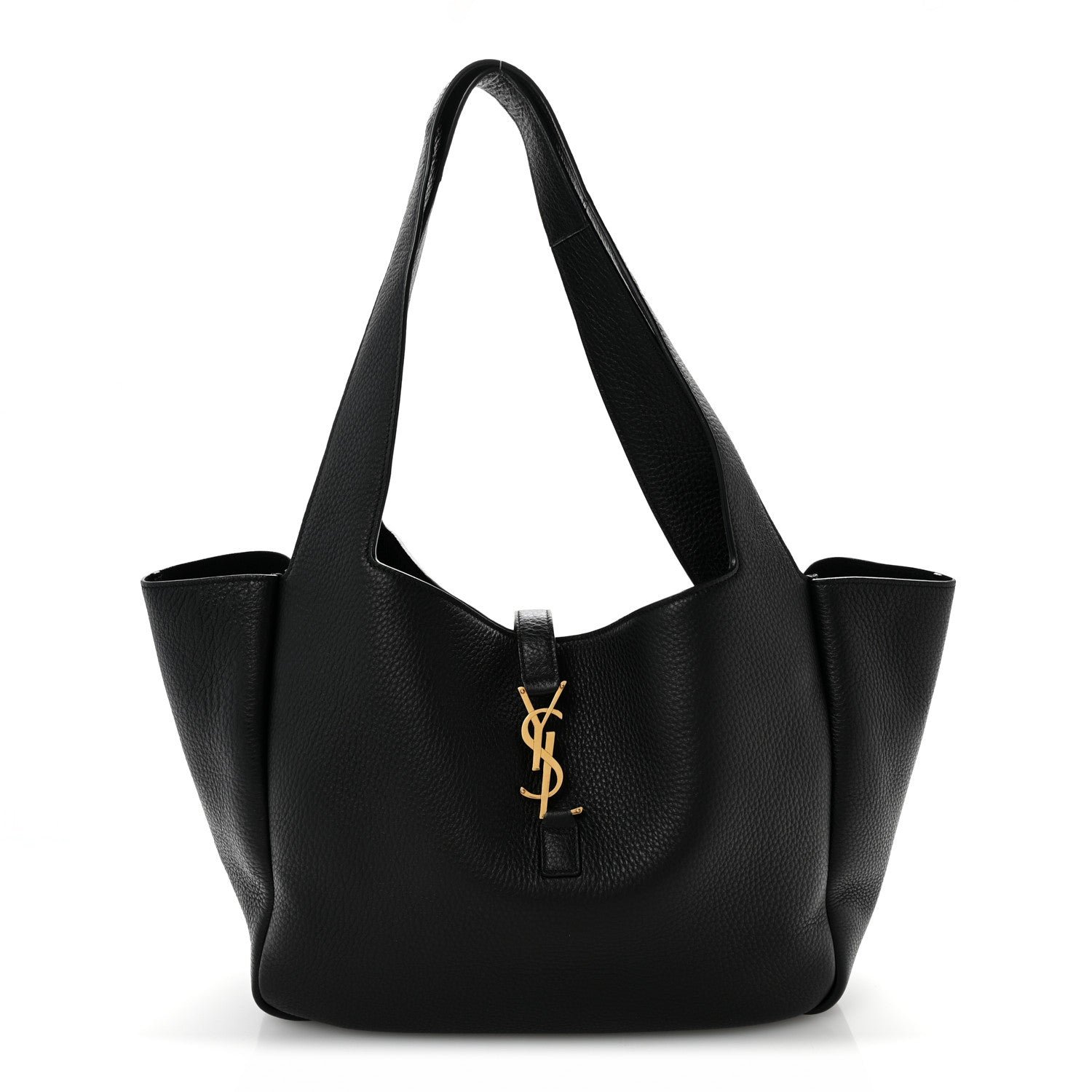 Saint Laurent Grained Deerskin Bea Tote Black