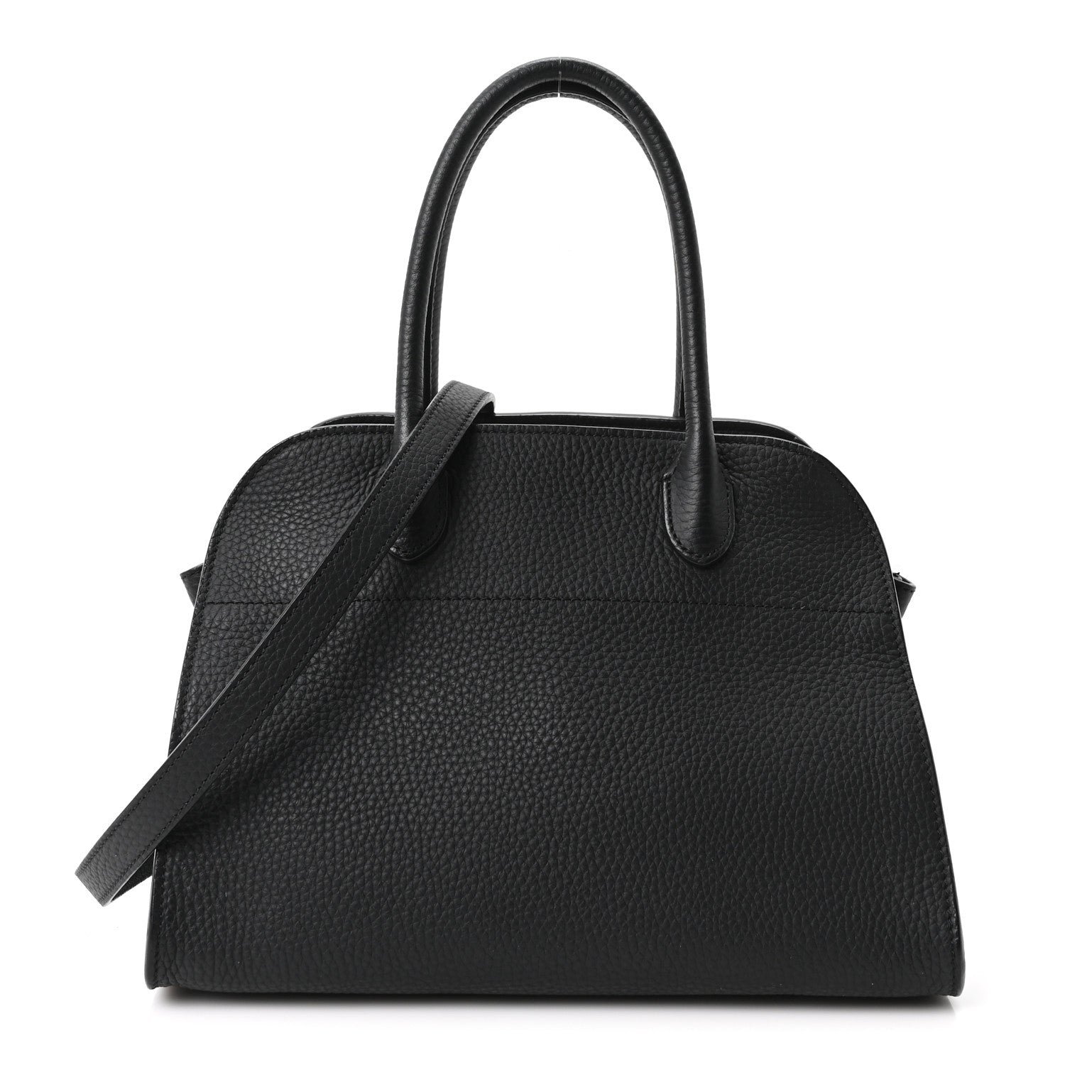 The Row Grained Calfskin Soft Margaux 10 Bag Black