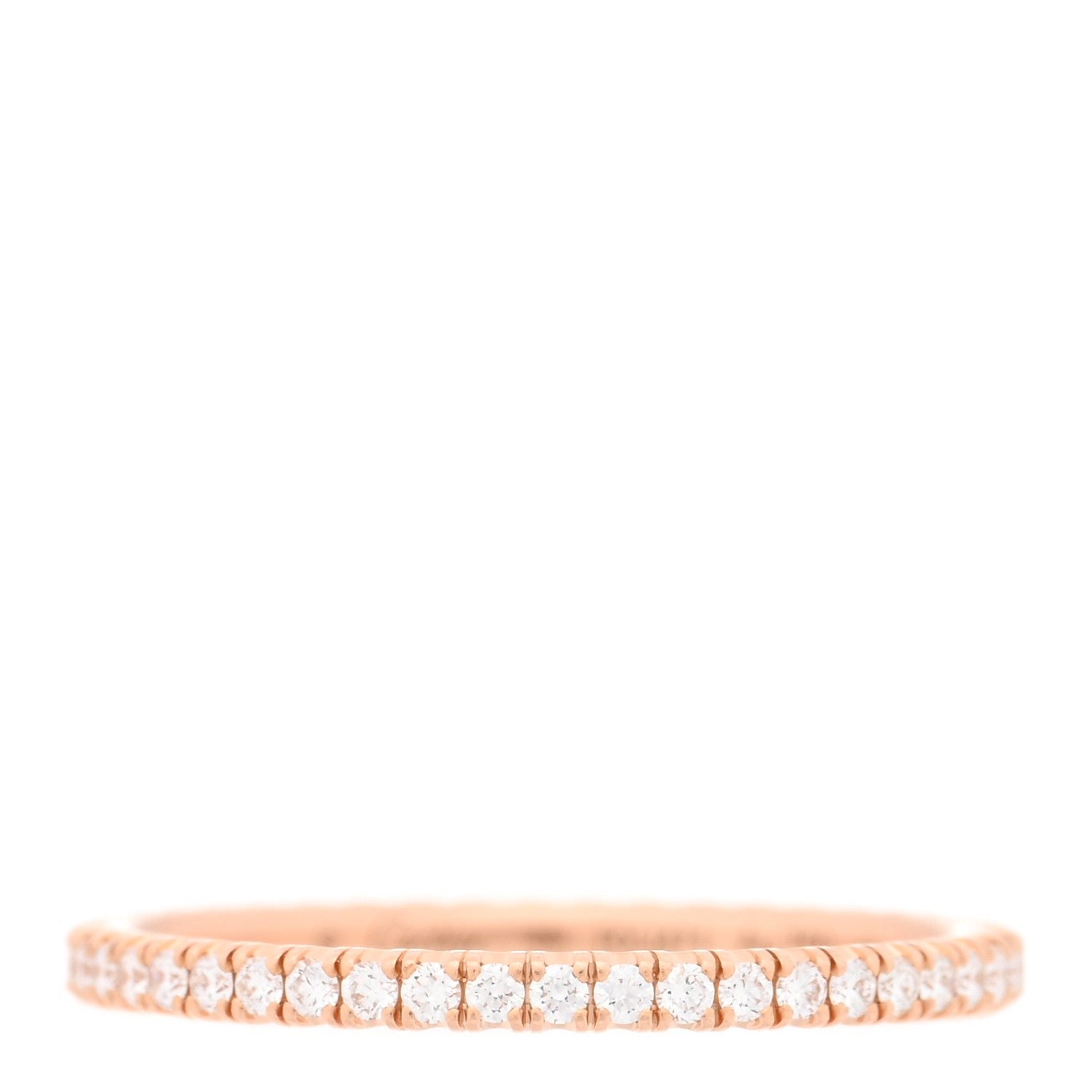 Cartier 18K Pink Gold Diamond 1.5mm Etincelle de Cartier Wedding Band Ring 49 5