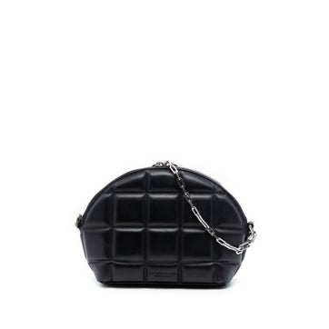 Mini Padded Nappa Half Moon Chain Crossbody