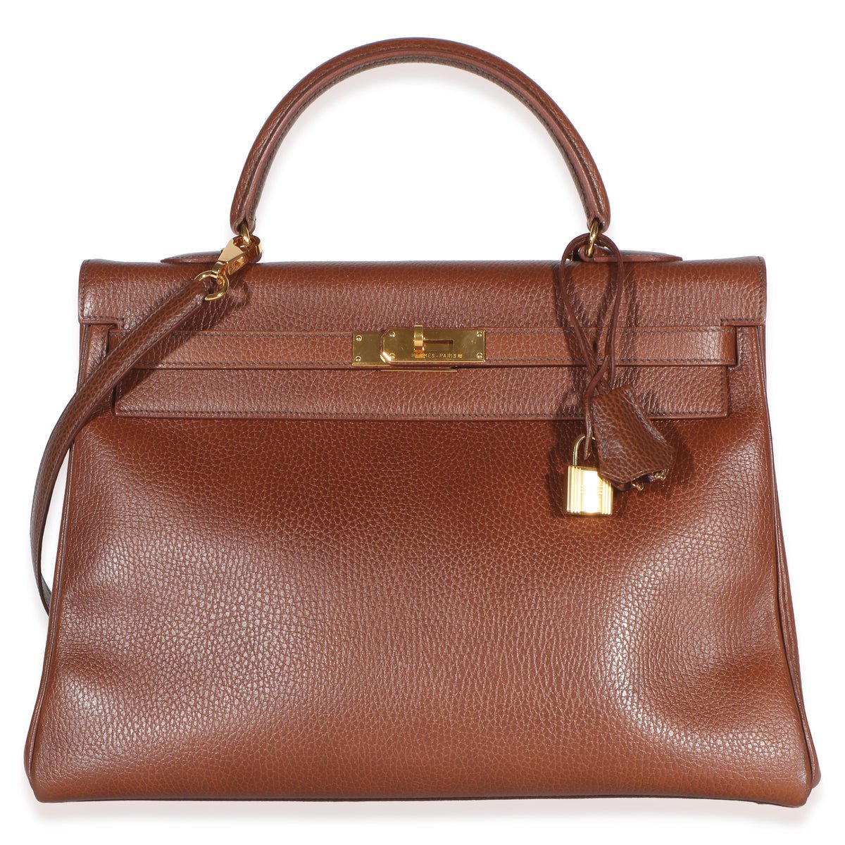 Hermes Marron Fonce Ardennes Retourne Kelly 32 GHW