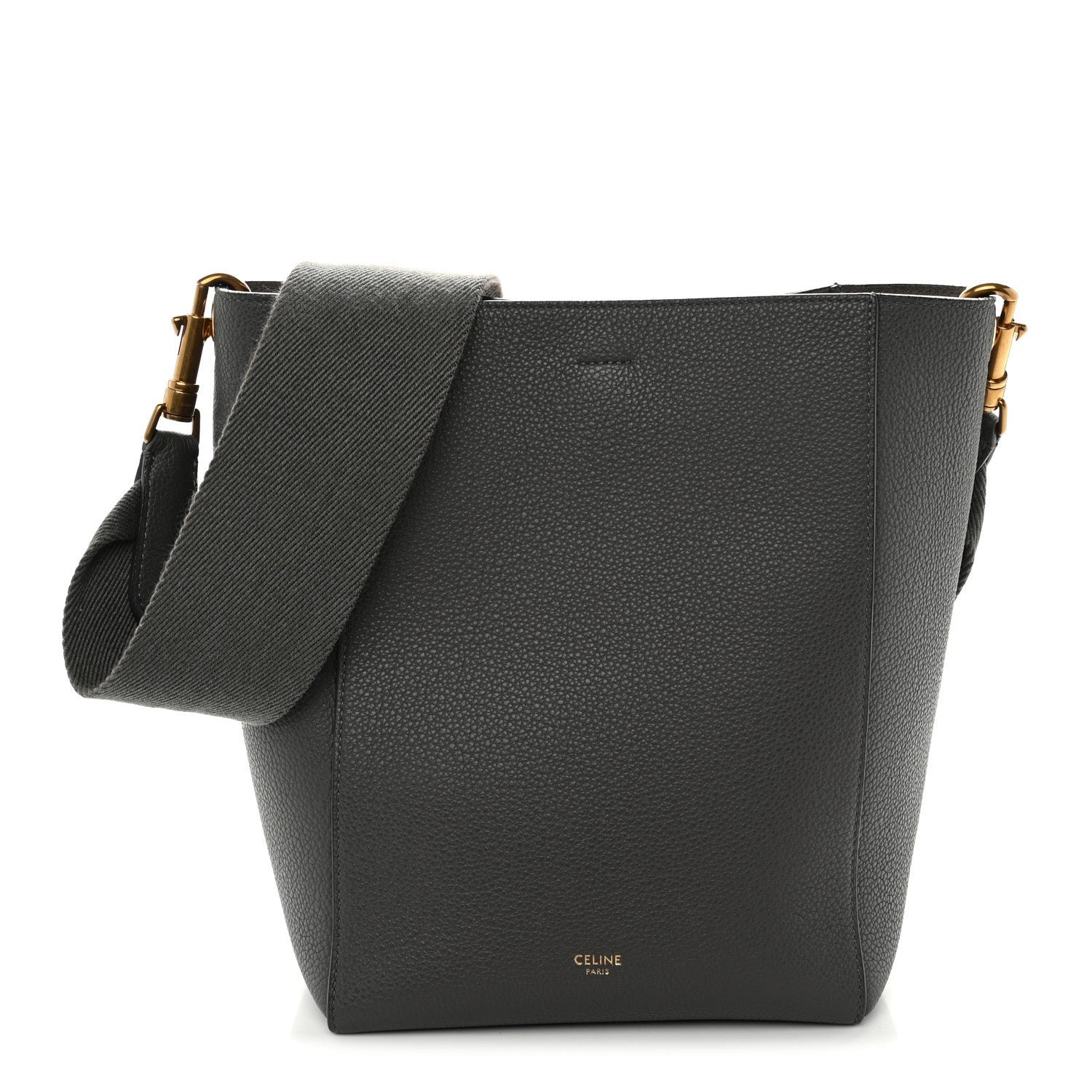 Celine Soft Grained Calfskin Small Sangle Bucket Bag Kohl