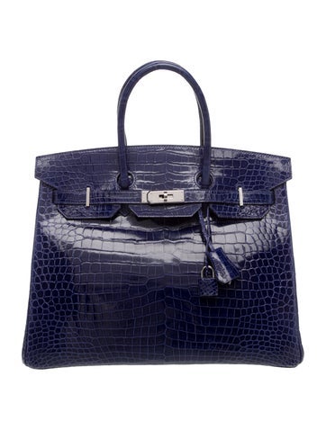 Hermes Shiny Porosus Crocodile Birkin 35