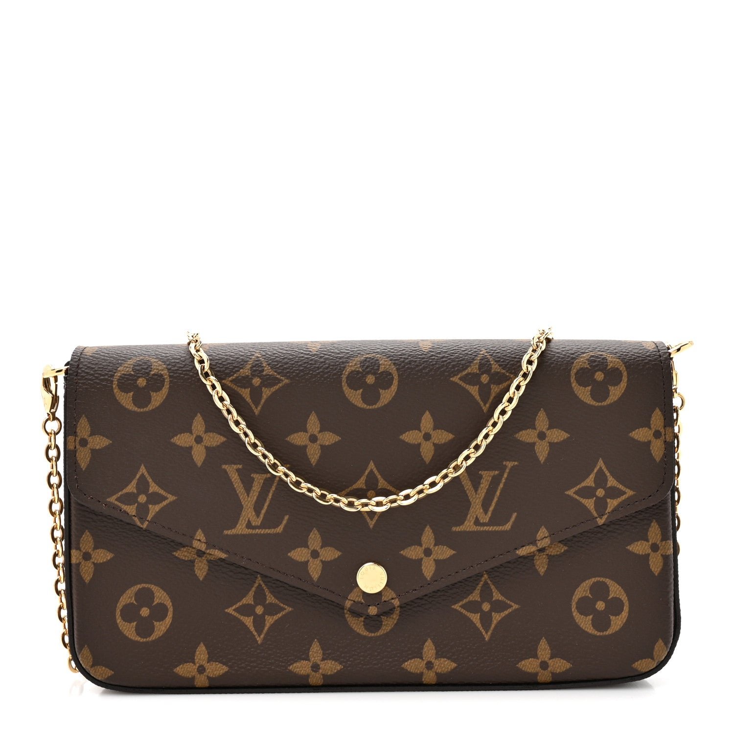 Louis Vuitton Monogram Pochette Felicie Chain Wallet Fuchsia