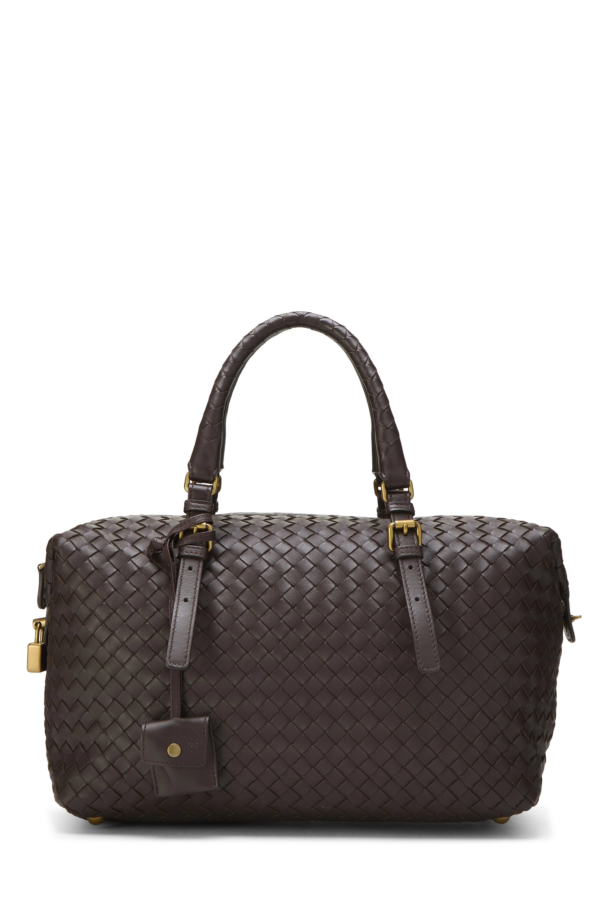 Brown Intrecciato Leather Montaigne Handbag