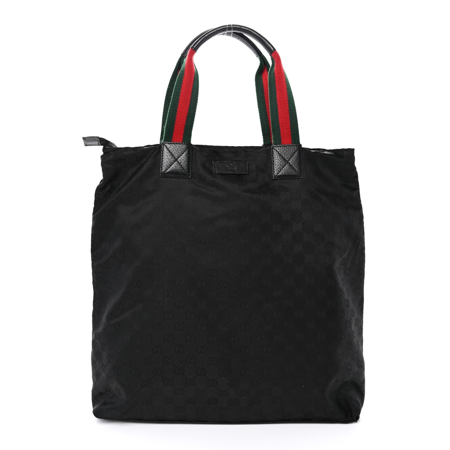 Gucci GG Monogram Large Web Handle Vertical Tote Black
