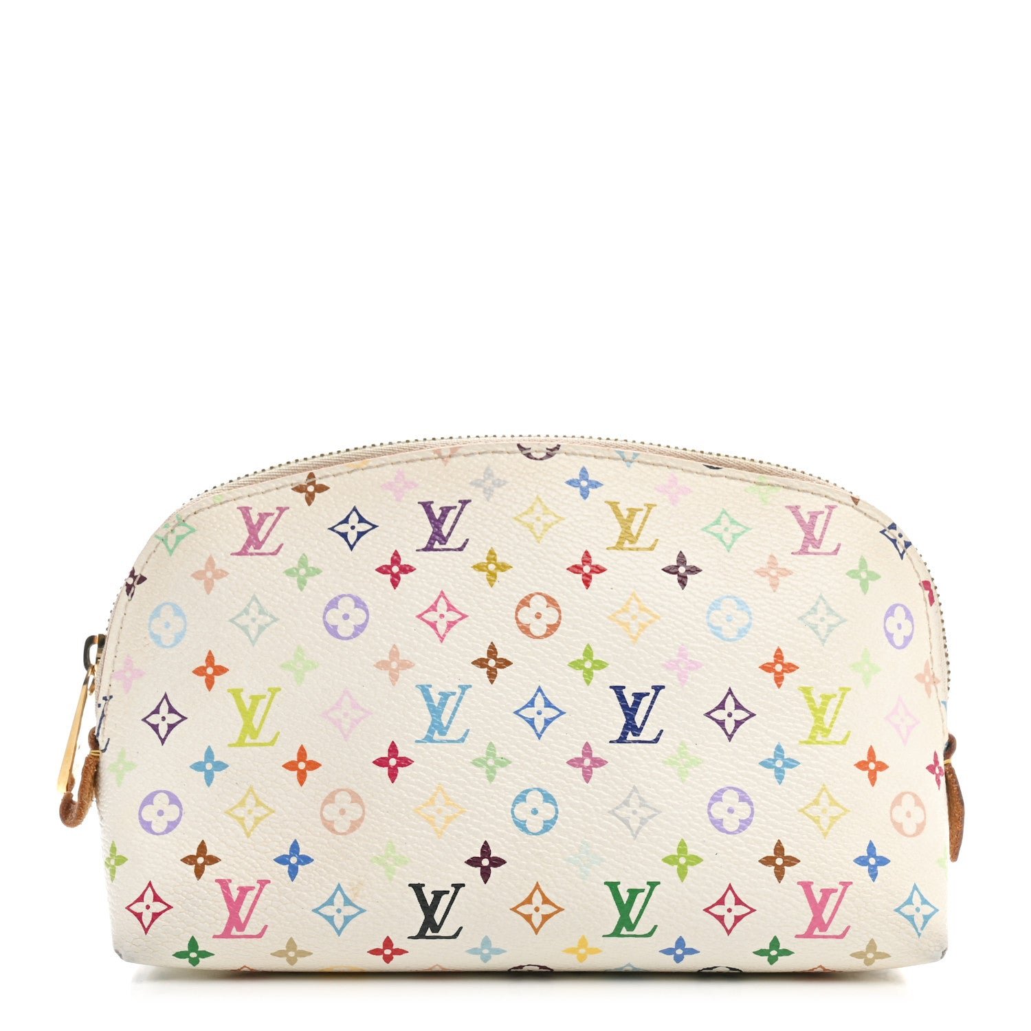Louis Vuitton Monogram Multicolor Cosmetic Pouch White Litchi