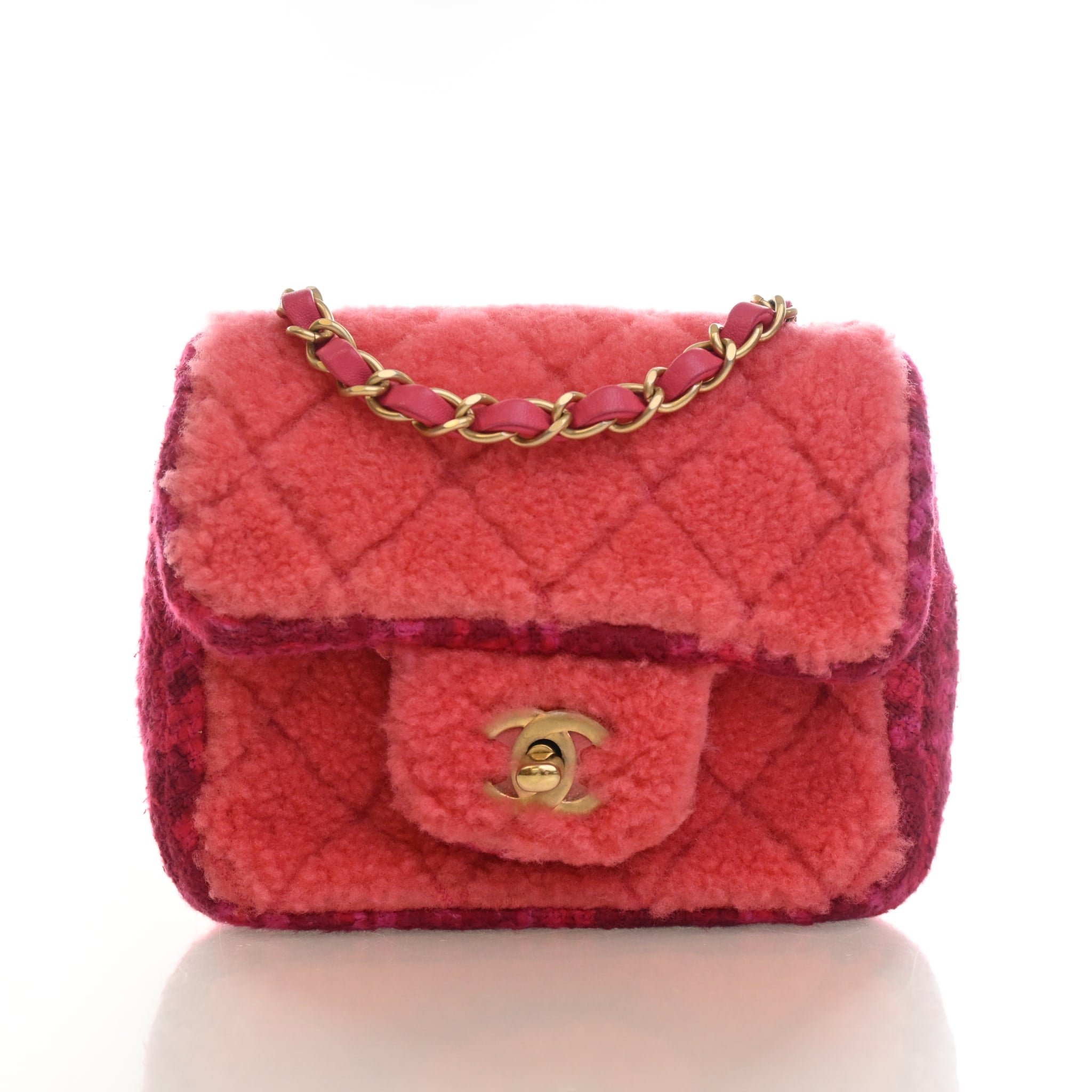 Chanel Mini Shearling Square Flap Bag