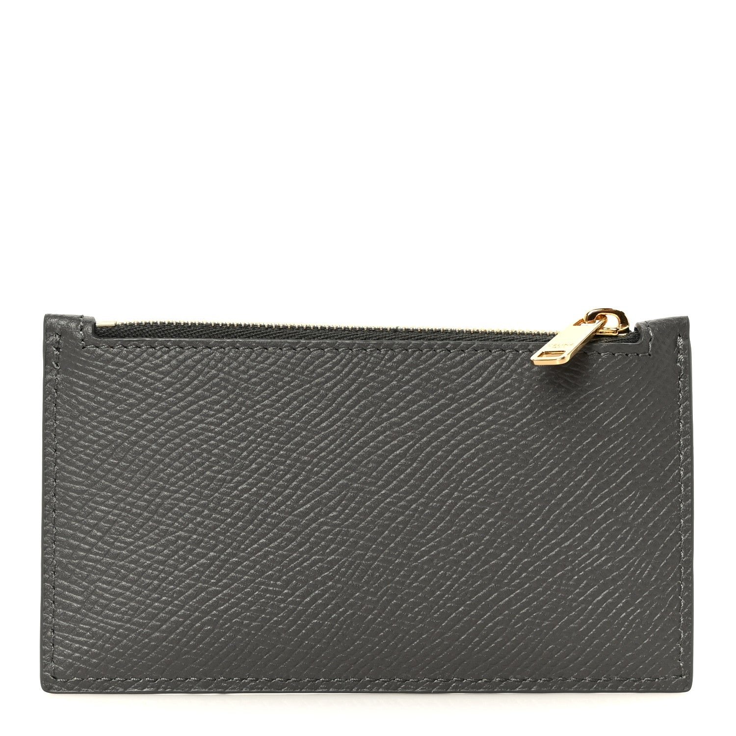 Celine Celine Grained Calfskin Zipped Card Holder Grey