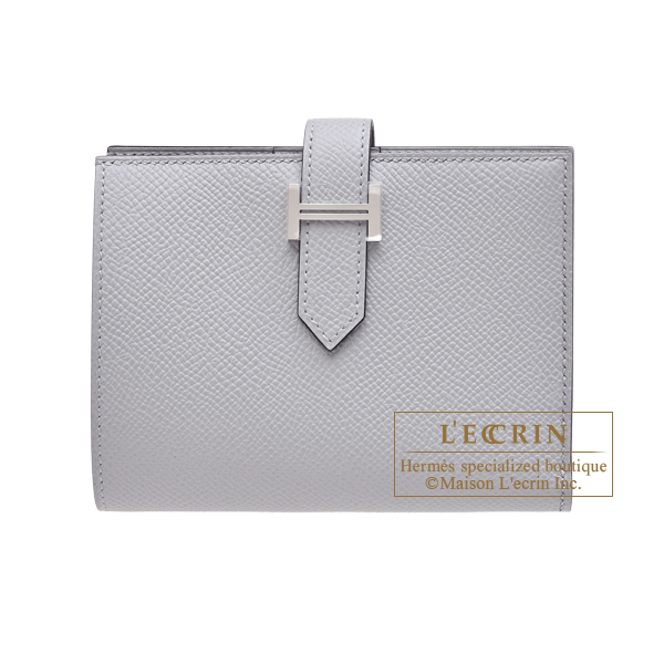 Hermes Hermes Bearn compact wallet Blue glacier Epsom leather Silver hardware