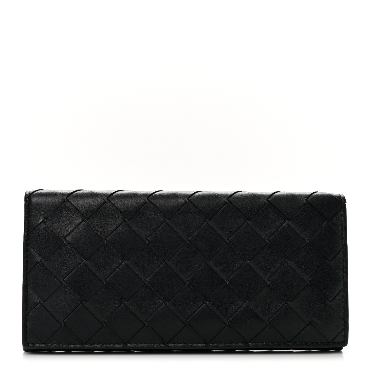 Bottega Veneta Nappa Intrecciato Continental Flap Wallet Black