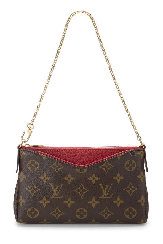 Red Monogram Canvas Pallas Clutch