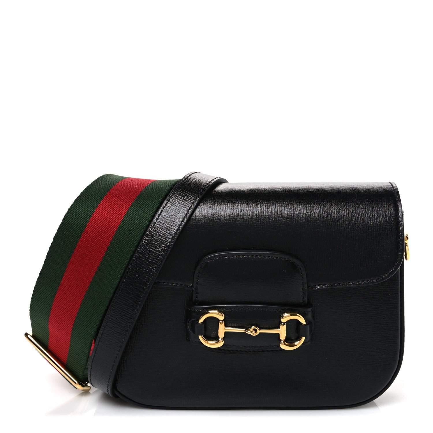 Gucci Azalea Calfskin Web Mini Horsebit 1955 Shoulder Bag Black