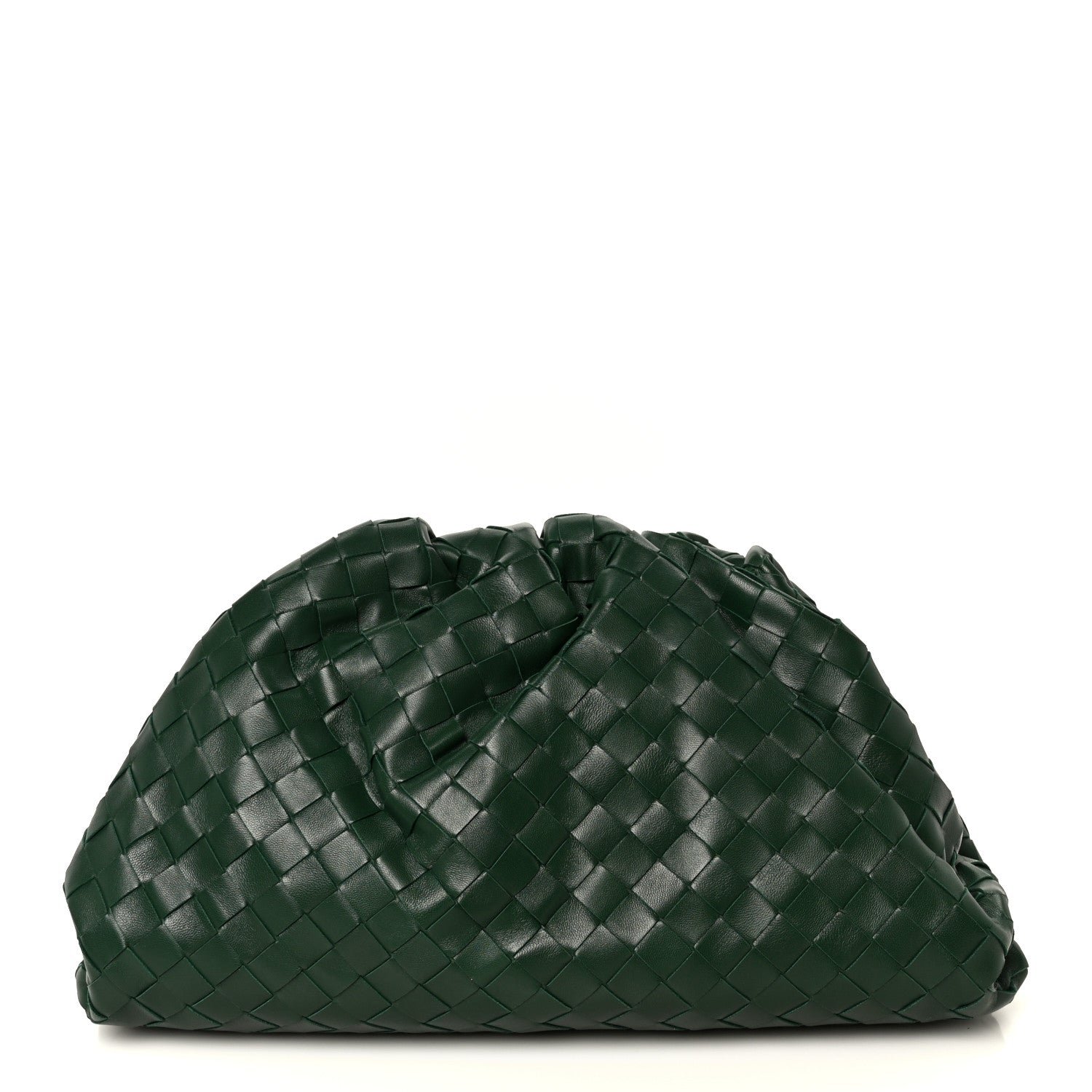 Bottega Veneta Nappa Maxi Intrecciato The Pouch Oversized Clutch Racing Green