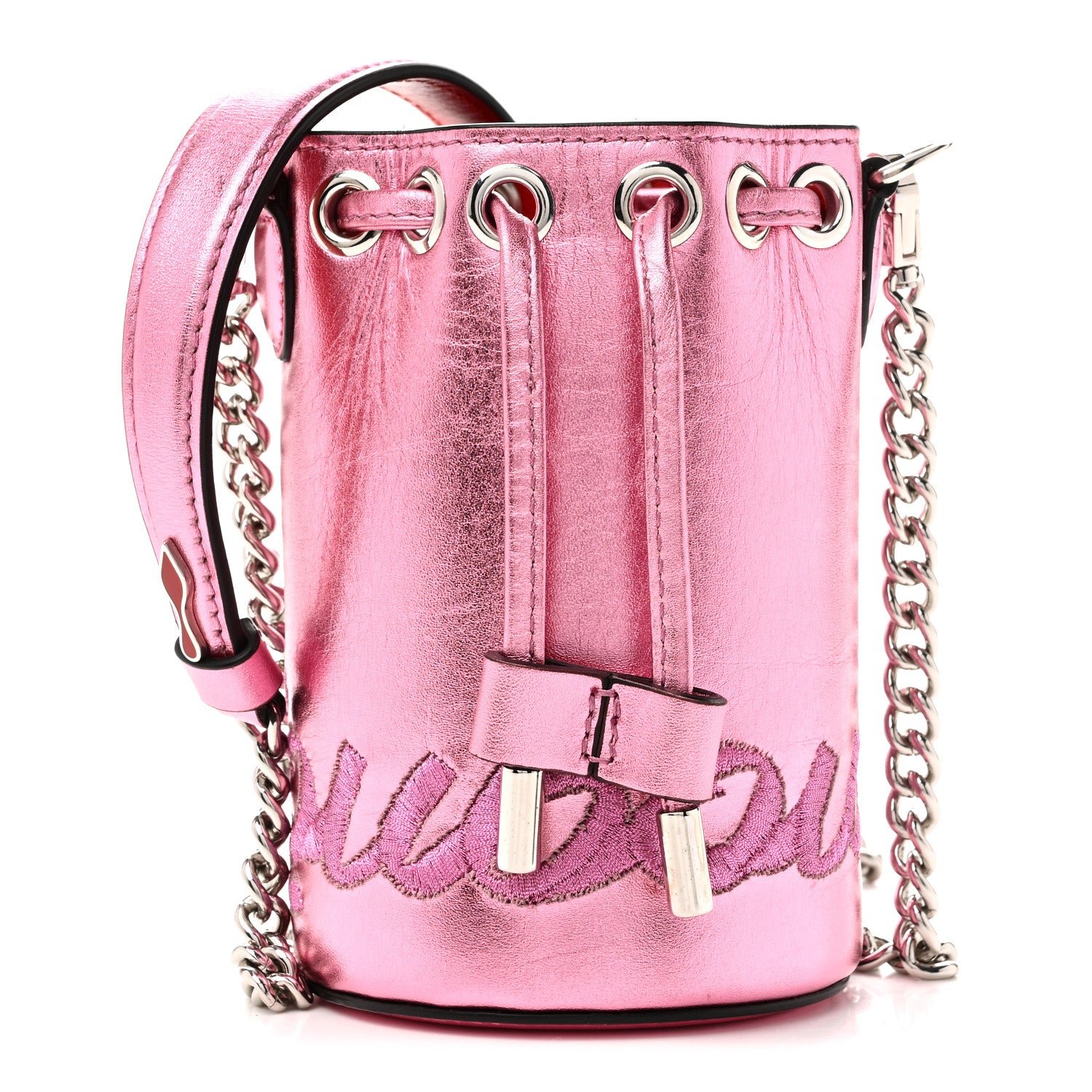 Christian Louboutin Christian Louboutin Metallic Calfskin Mary Jane Bucket Confettis