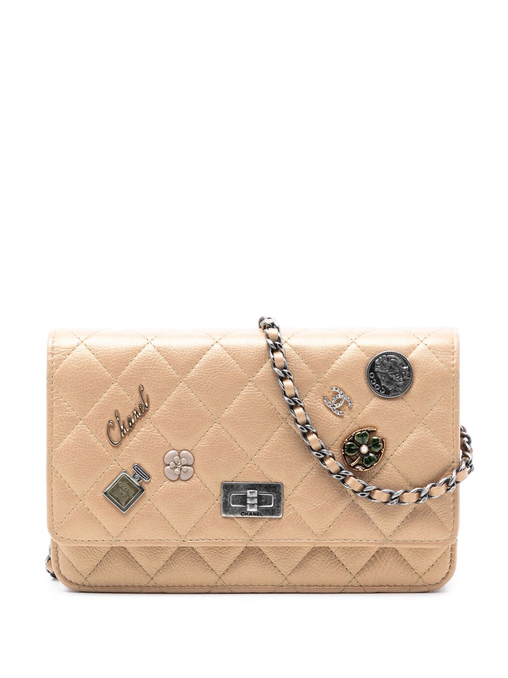 2014-2015 Quilted Aged Calfskin Reissue 2.55 Lucky Charms Wallet On Chain crossbody bag