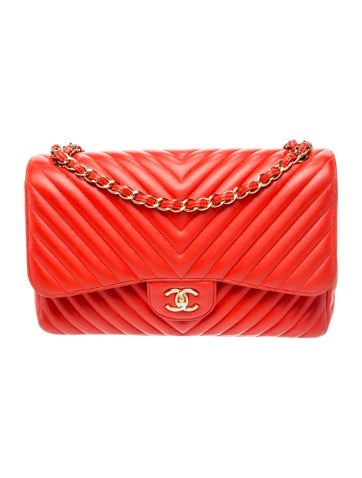 Jumbo Chevron Double Flap Bag