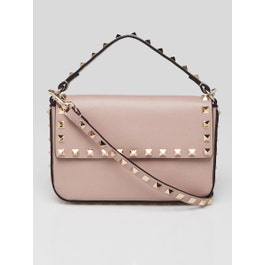 Valentino Valentino Neutral Leather Rockstud Crossbody Pouch Bag
