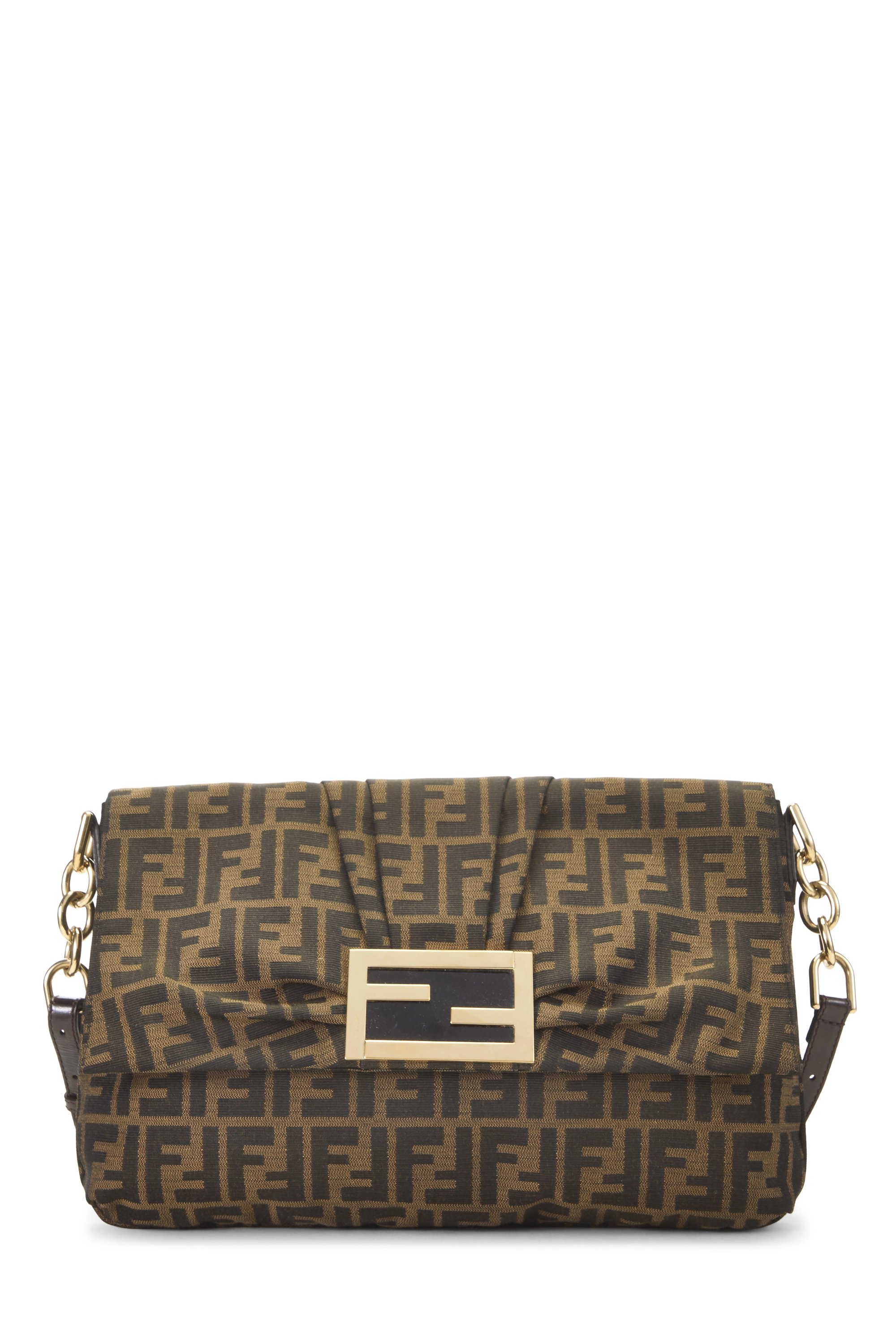 Brown Zucca Canvas Shoulder Bag Large