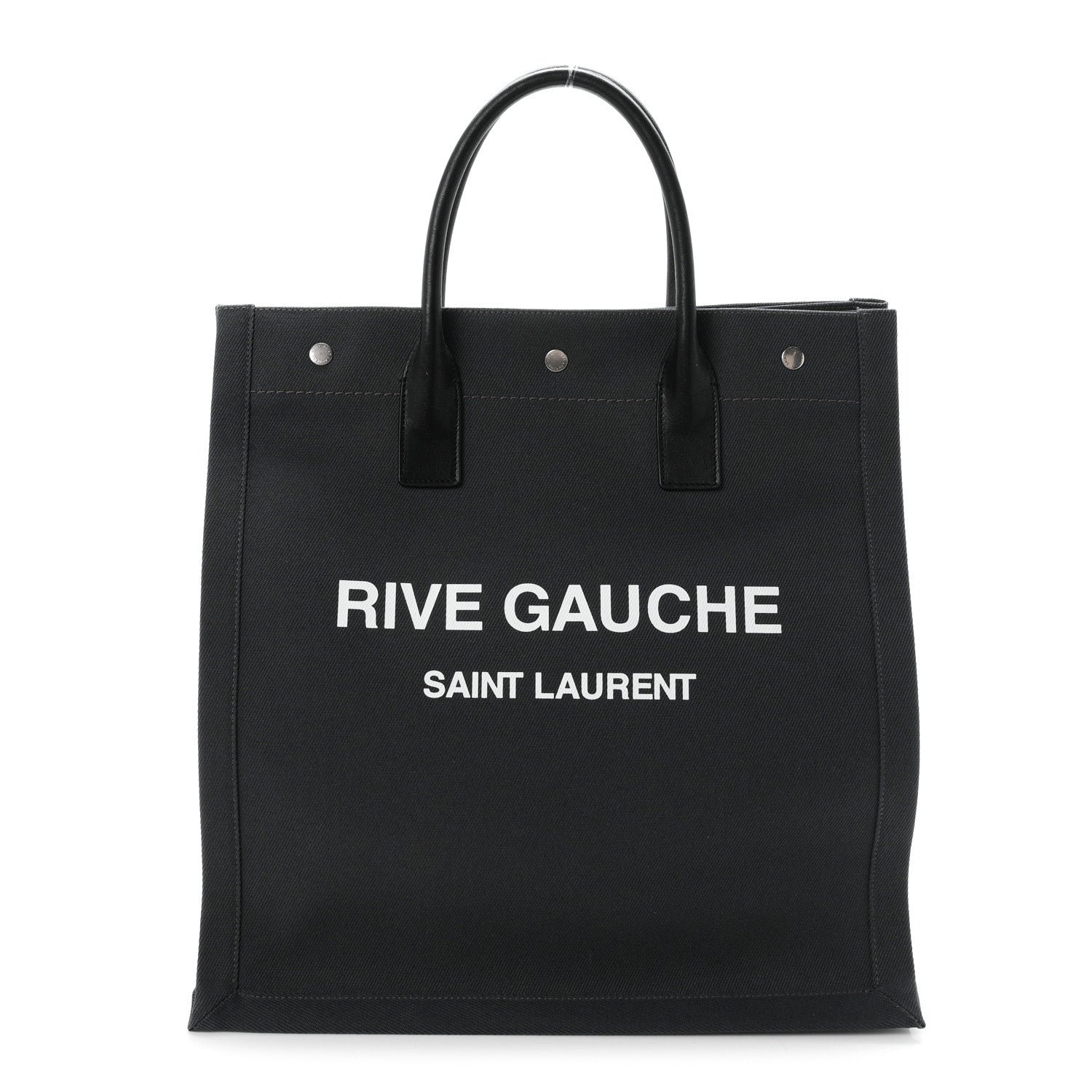 Saint Laurent Linen Calfskin Rive Gauche North South Tote Grey