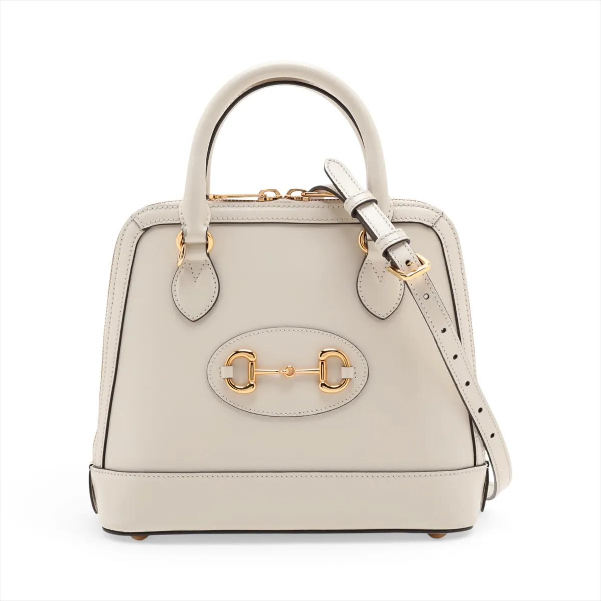 Gucci Horsebit 1955 621220 Leather 2 Way Handbag White