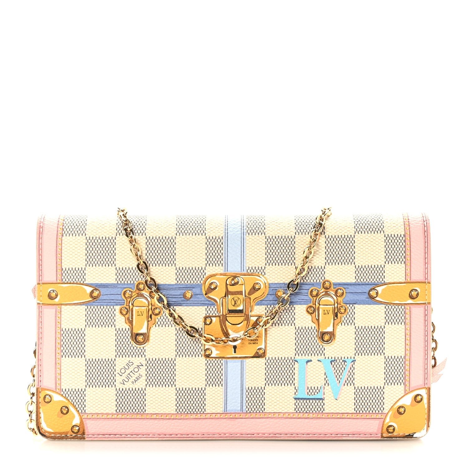 Louis Vuitton Damier Azur Summer Trunks Pochette Weekend