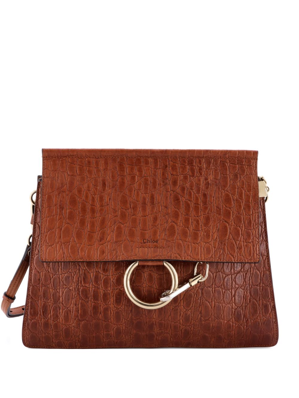 Faye Crocodile Embossed Leather Medium shoulder bag