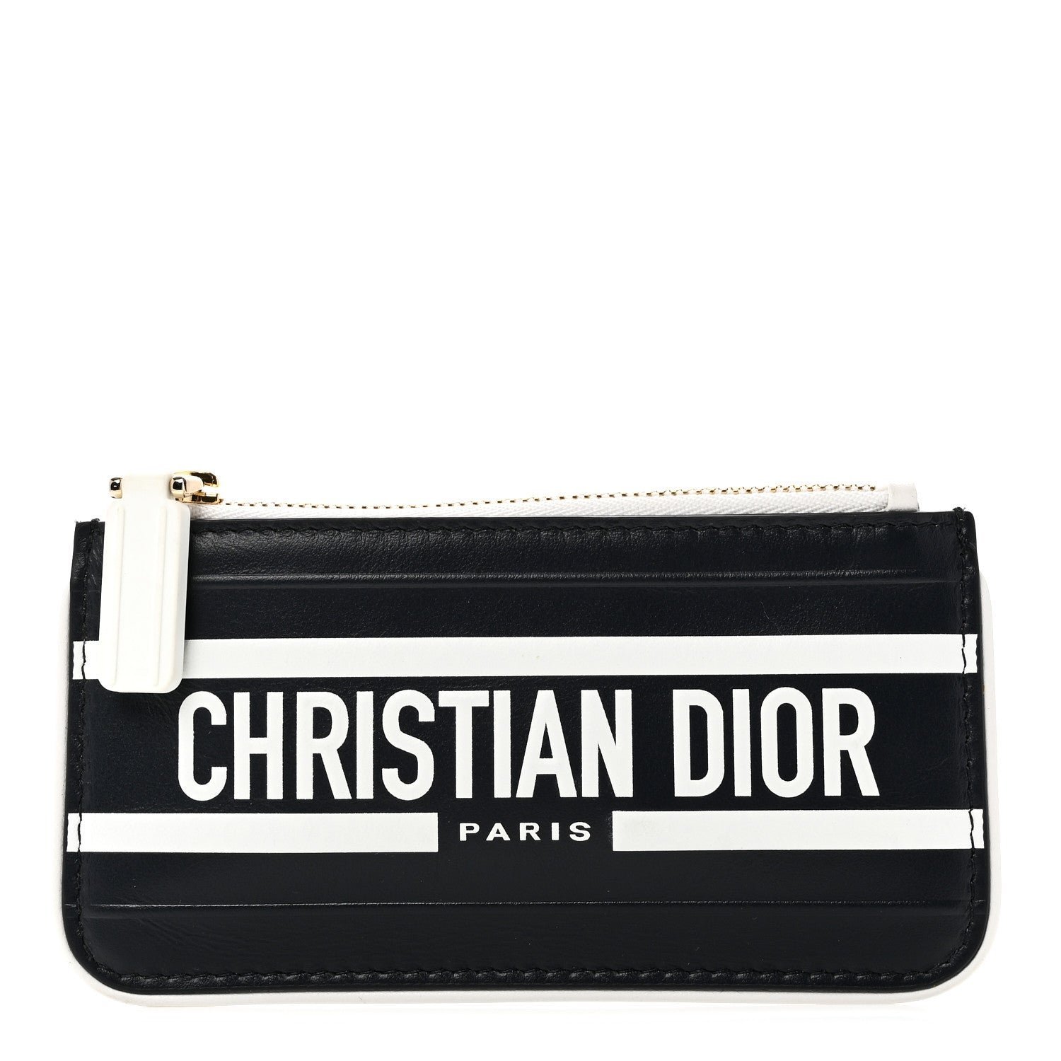 Christian Dior Calfskin Vibe Zip Key Wallet Blue White