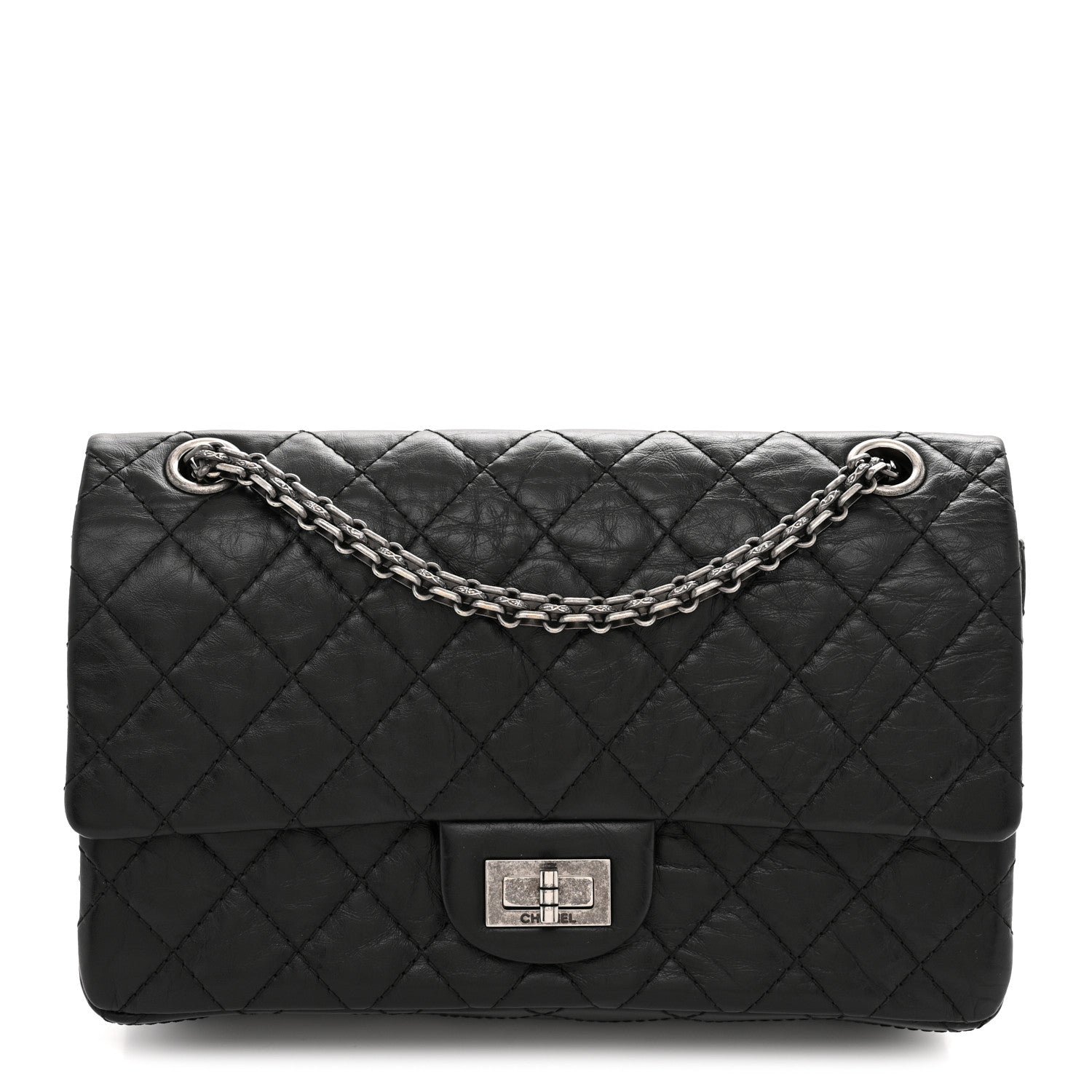 Chanel Aged Calfskin Quilted 2.55 Reissue 225 Flap Black