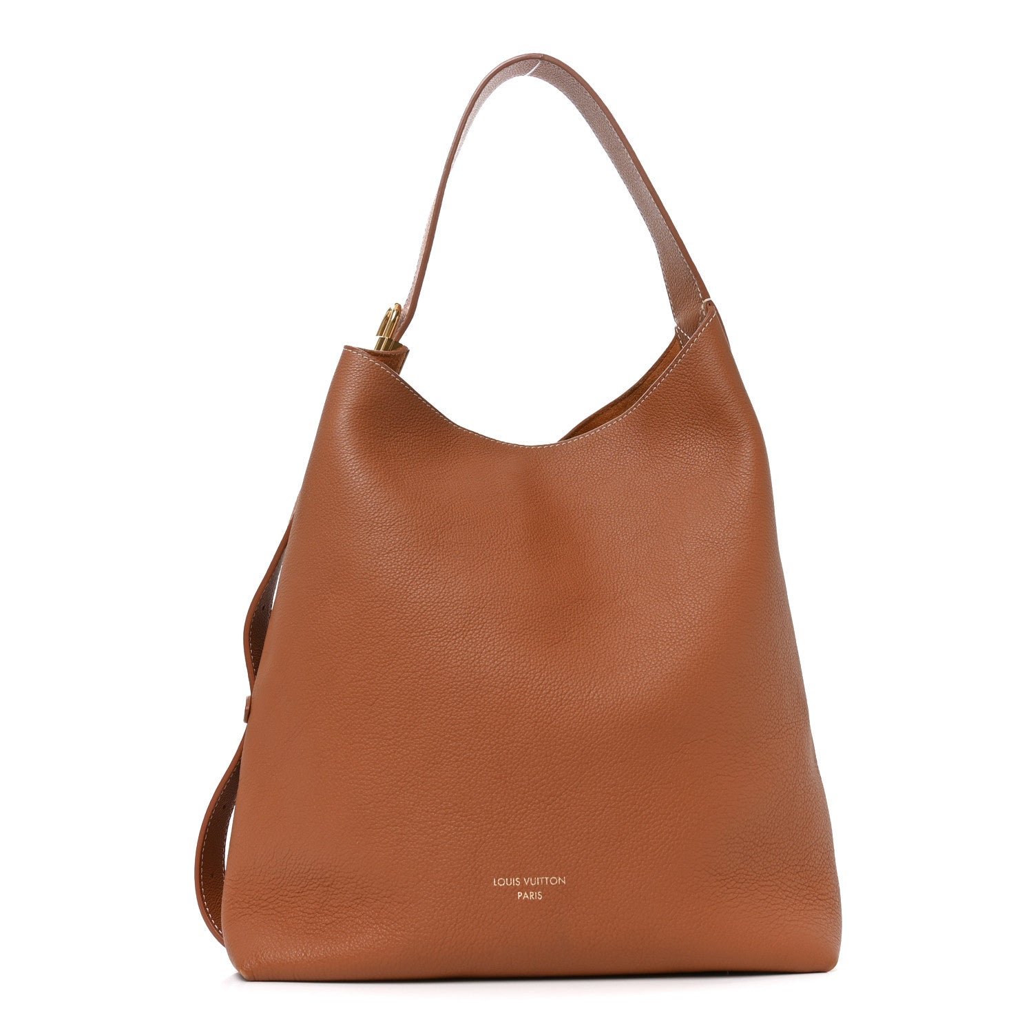 Louis Vuitton Grained Calfskin Low Key Hobo MM Cognac