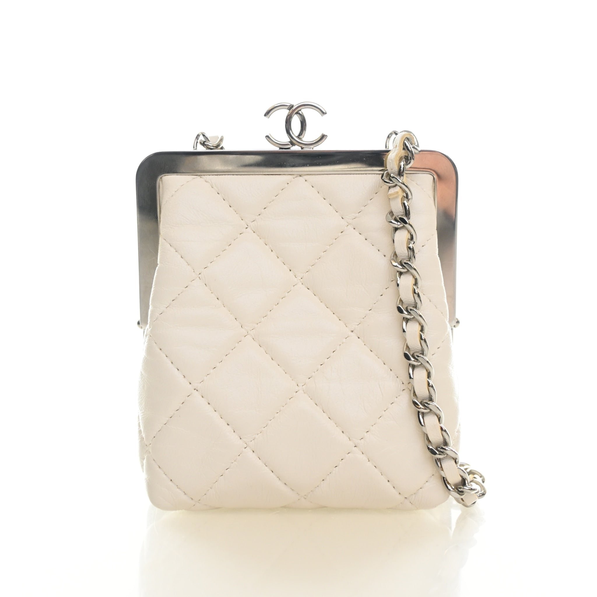 Chanel Lambskin CC Evening Clutch With Chain