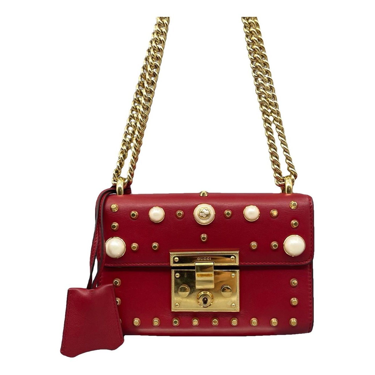 Padlock leather crossbody bag