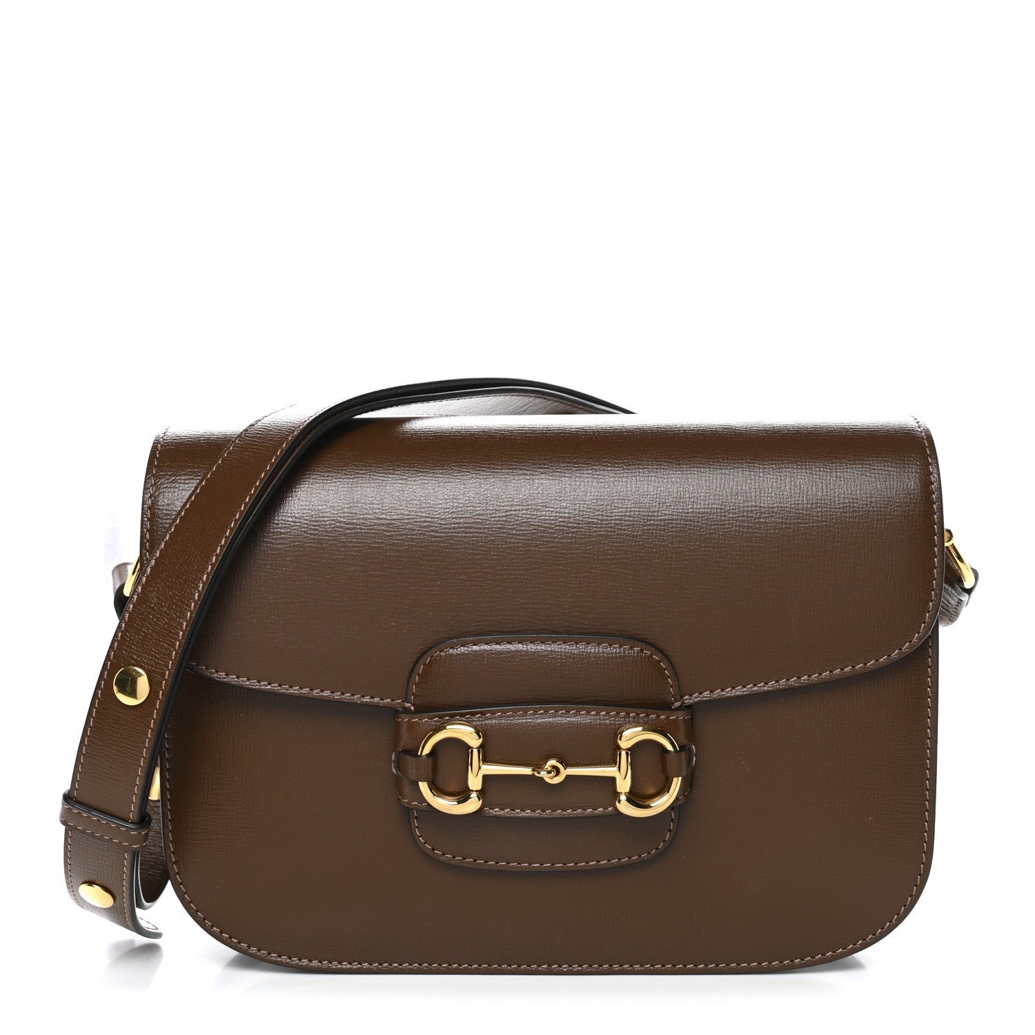 Gucci Azalea Calfskin Horsebit 1955 Shoulder Bag Brown Sugar