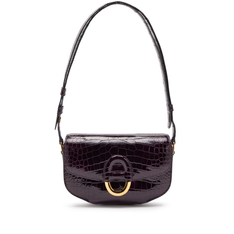 Amethyst Shiny Alligator Cherche Midi Mini 18 Gold Hardware, 2016