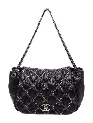 Tweed On Stitch Accordion Flap Bag