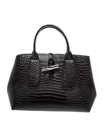 Longchamp Crocodile Top Handle Bag