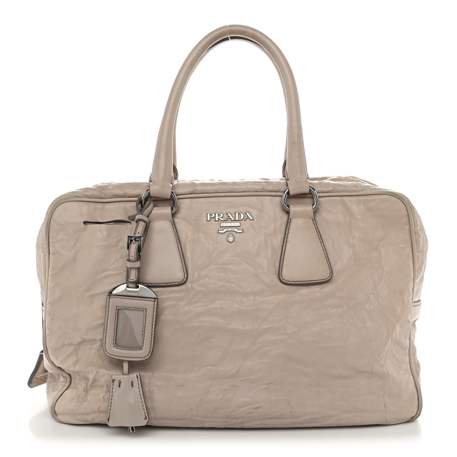 Prada Nappa Antik Bauletto Satchel Argilla
