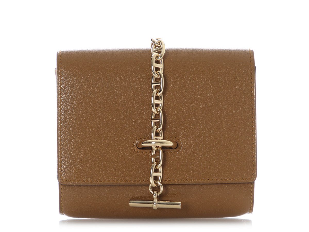 Hermes Hermès Bronze Doré Chèvre Chaîne d’Ancre To Go Wallet