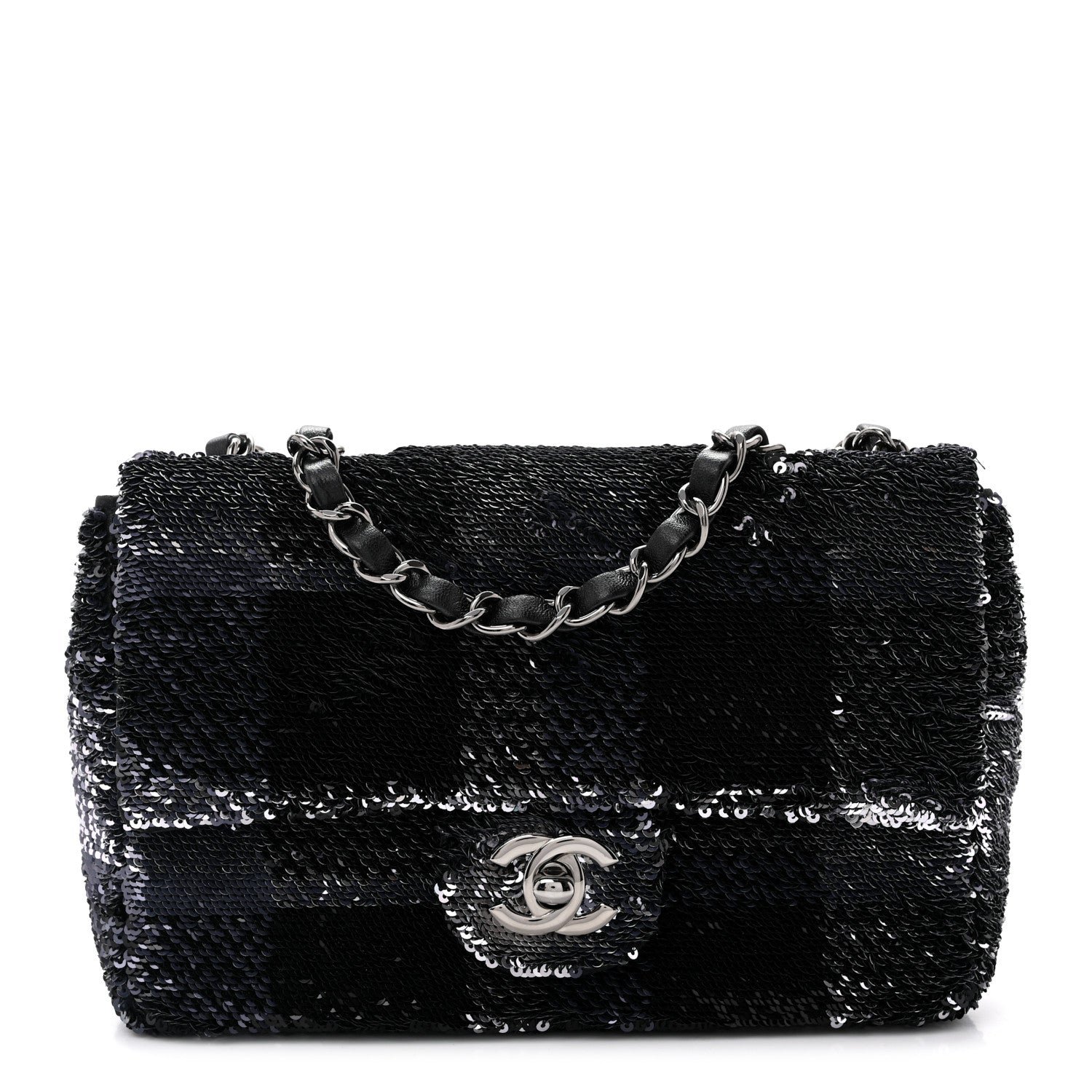 Chanel Sequin Quilted Small Single Flap Black