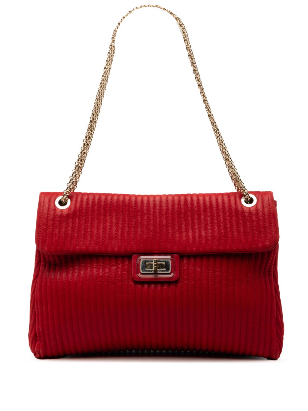 2010-2011 Maxi Vertical Quilted Calfskin Mademoiselle Lock Bijoux Flap shoulder bag