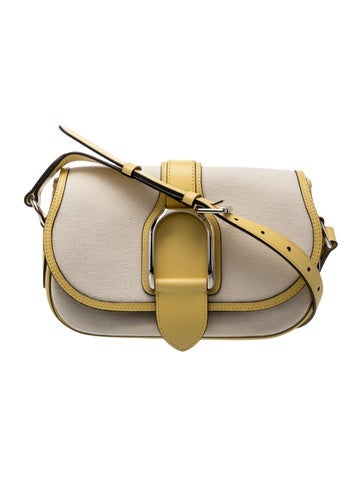 Leather Welington Canvas & Calfskin Shoulder Bag Mini