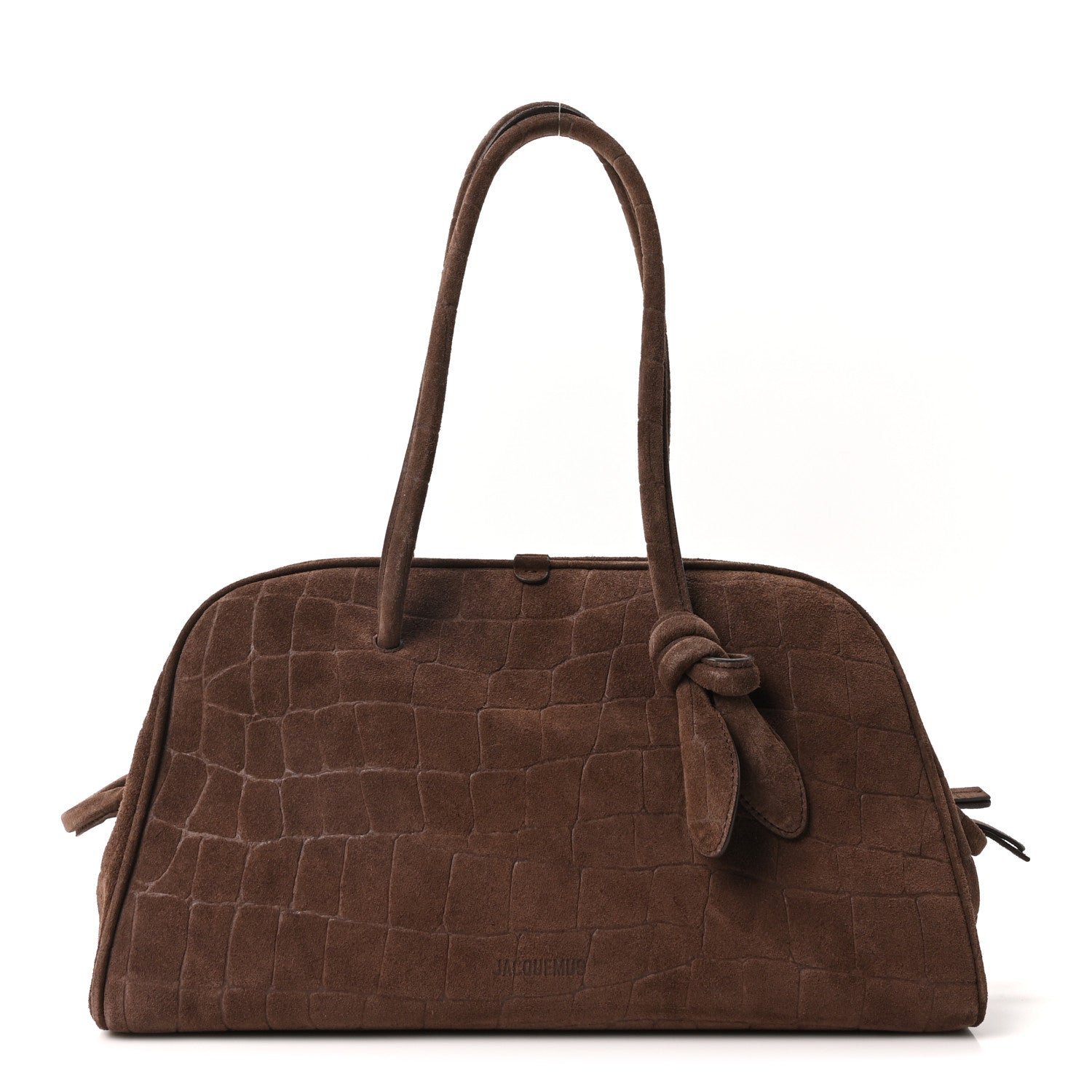 Jacquemus Jacquemus Suede Crocodile Embossed Le Turismo Dark Brown