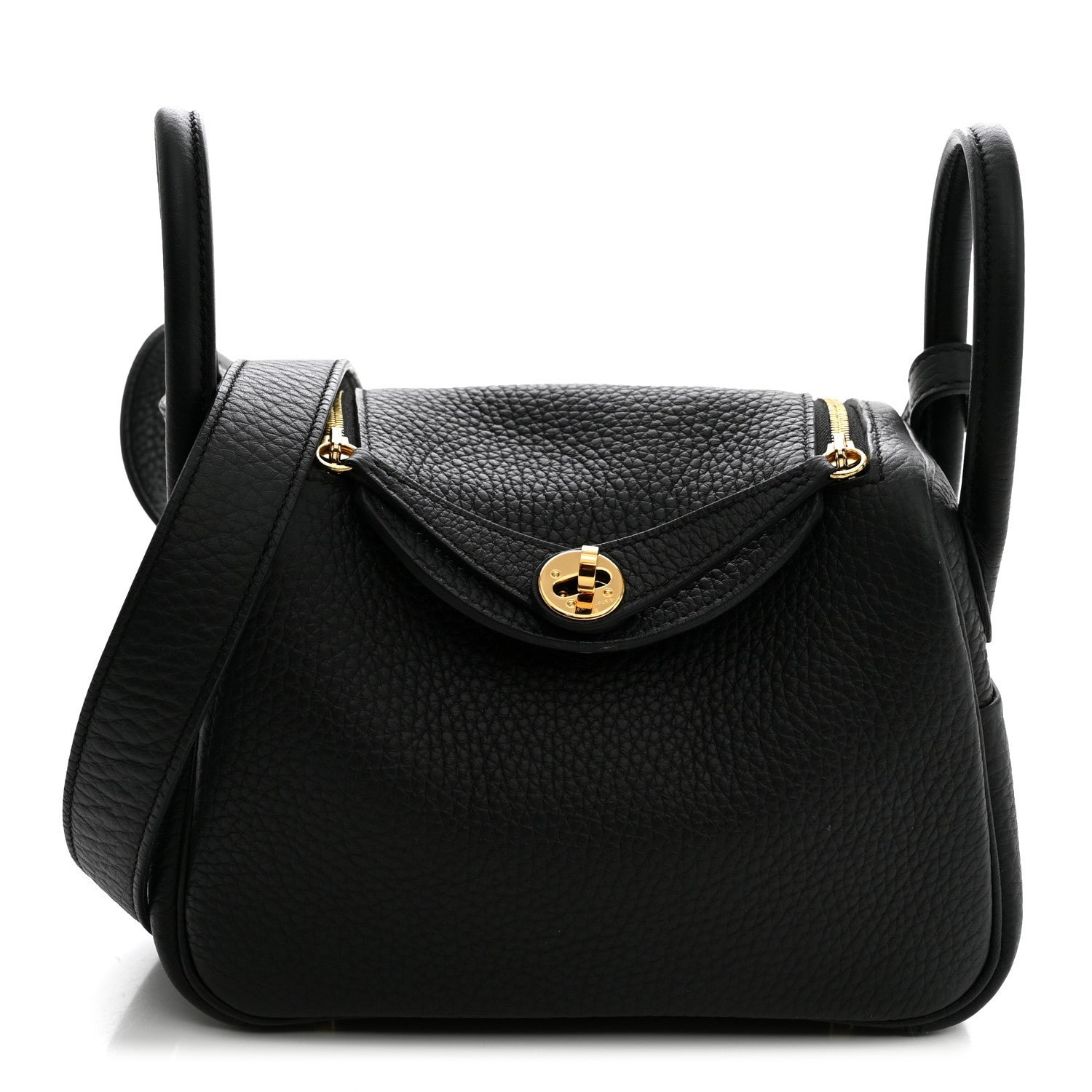 Hermes Taurillon Clemence Mini Lindy 20 Black