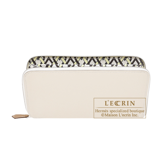 Hermes Hermes Azap Silk In Long Craie/Craie Epsom leather/Silk Silver hardware