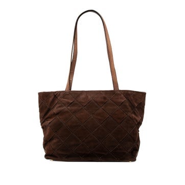 Calf Leather Suede Intrecciato Tote