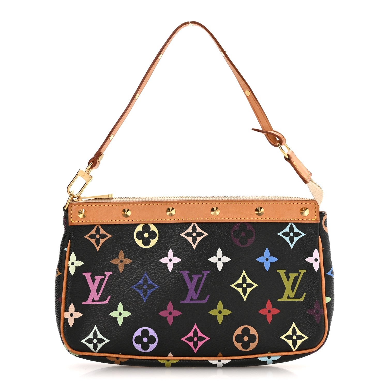 Louis Vuitton Monogram Multicolor Pochette Accessories Black