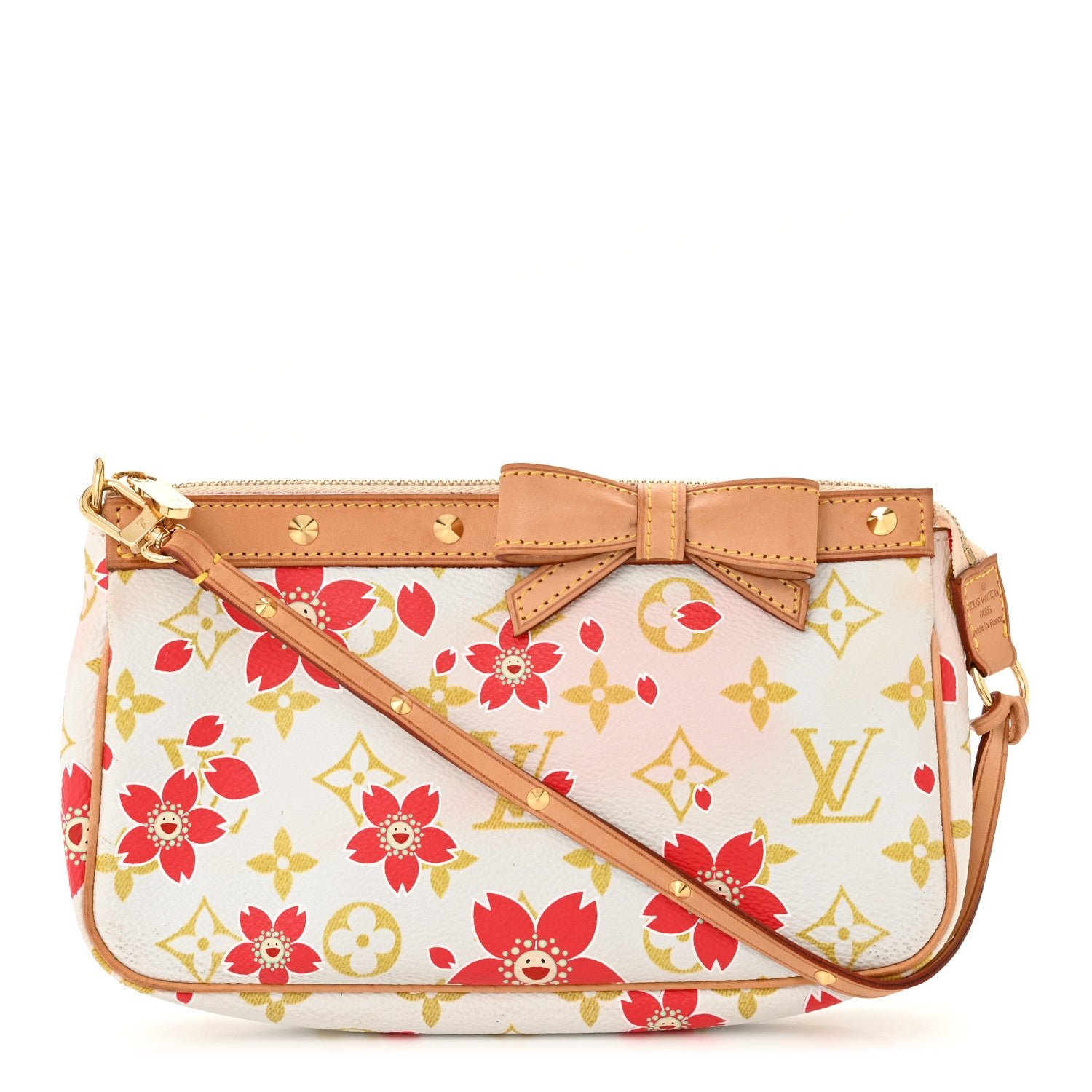 Louis Vuitton Monogram Cherry Blossom Pochette Accessories Red