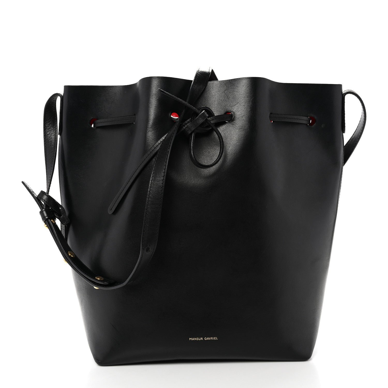Mansur Gavriel Mansur Gavriel Vegetable Tanned Calfskin Bucket Bag Black Flamma