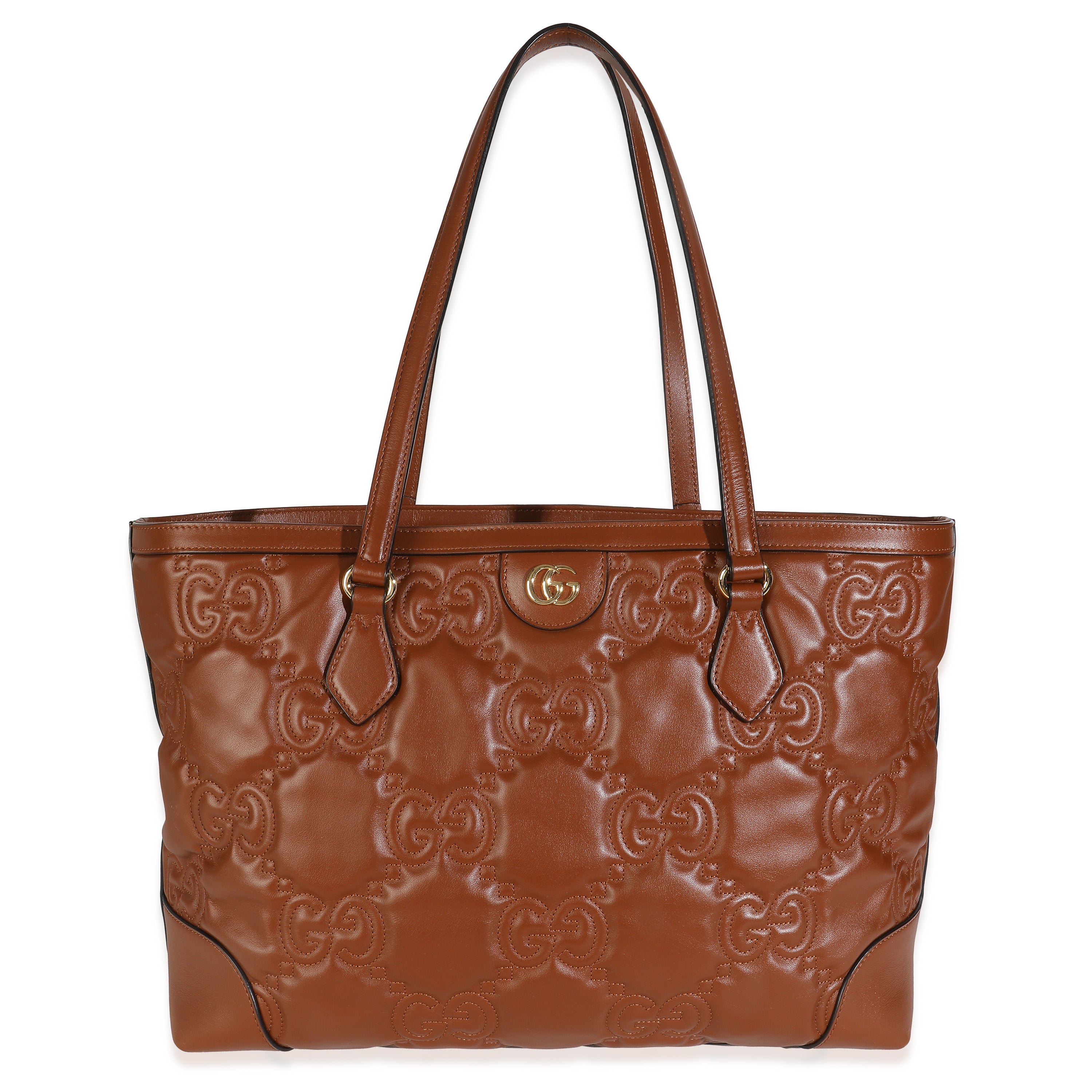 Gucci Brown GG Matelasse Calfskin Medium Ophidia Tote